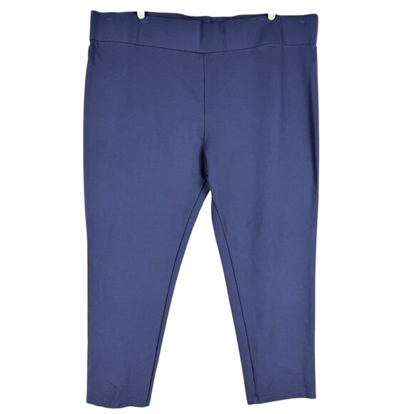 Lori Goldstein LOGO Women's Pull-on Stretch Blue Cropped Pants Plus Size 3X NWOT - Picture 1 of 10